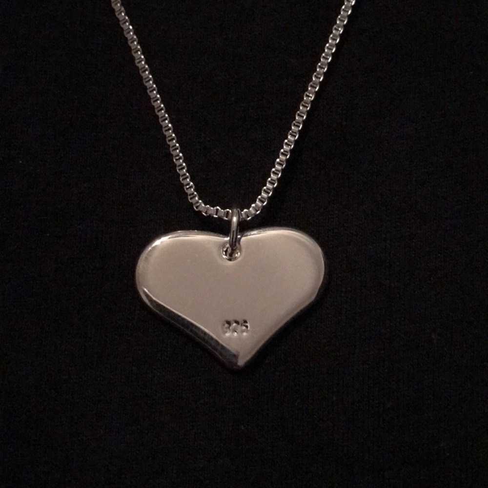 925 silver necklace with 925 heart shaped charm